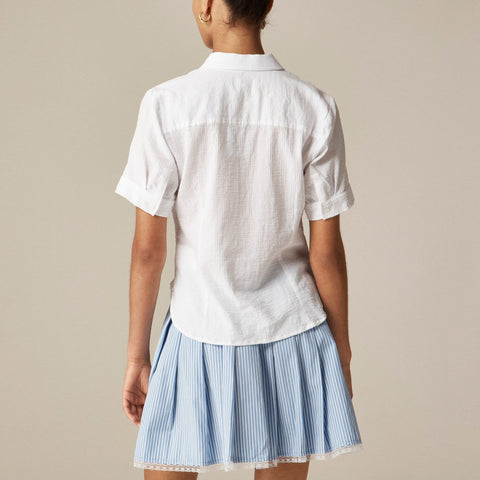 Slim-fit button-up in cotton gauze