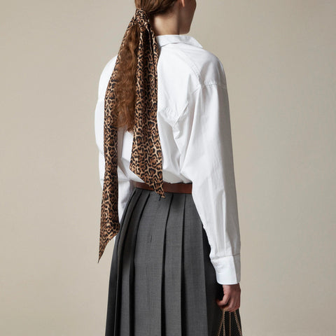 Long printed silk scarf