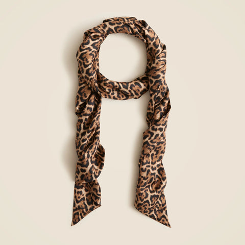 Long printed silk scarf