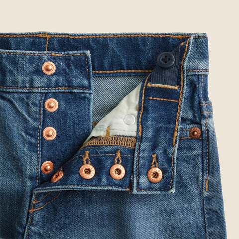 Girls' cuffed denim short in poppy wash