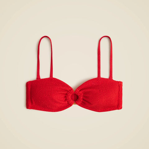 Bandeau scrunchie bikini top with O-ring