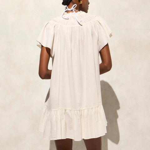 Airy gauze babydoll dress