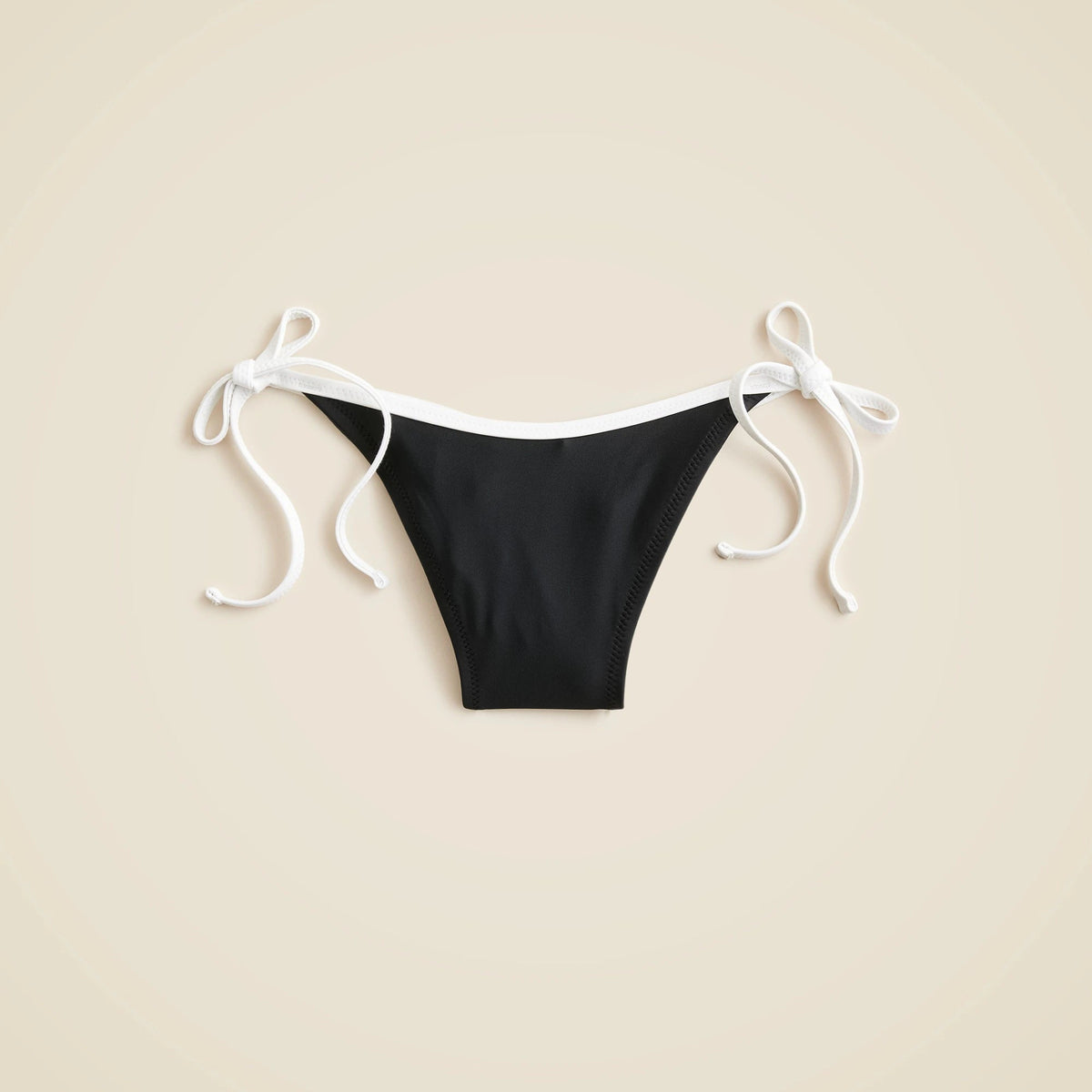 Contrast-trim string bikini bottom