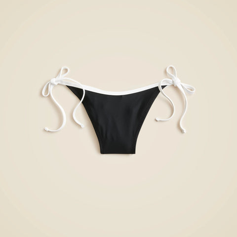 Contrast-trim string bikini bottom