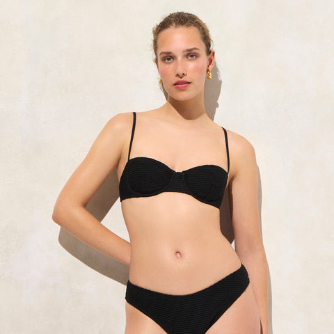 Crochet balconette underwire bikini top