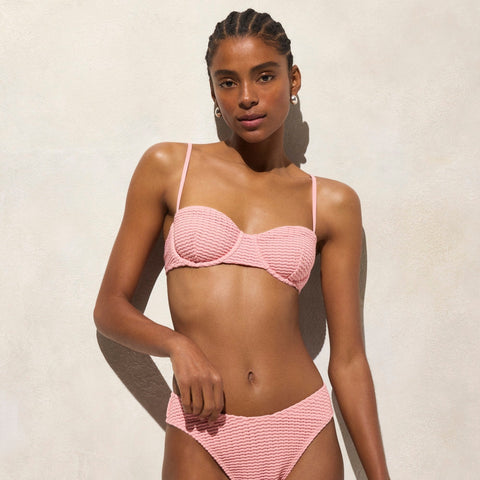 Crochet balconette underwire bikini top