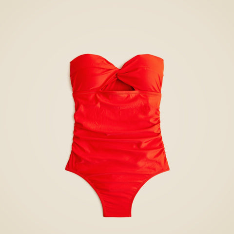 Gemma ruched bandeau cutout one-piece