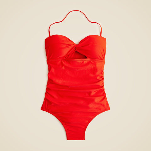 Gemma ruched bandeau cutout one-piece