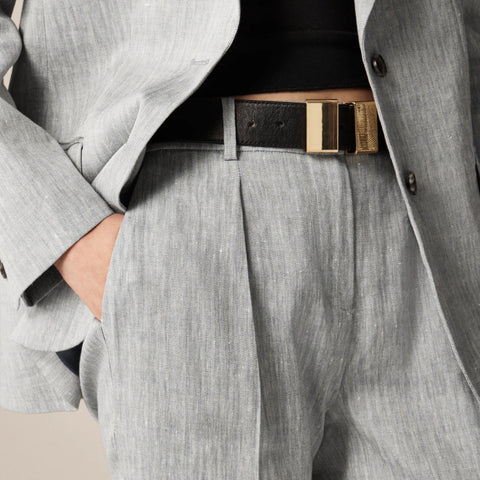 Portia pant in herringbone linen blend