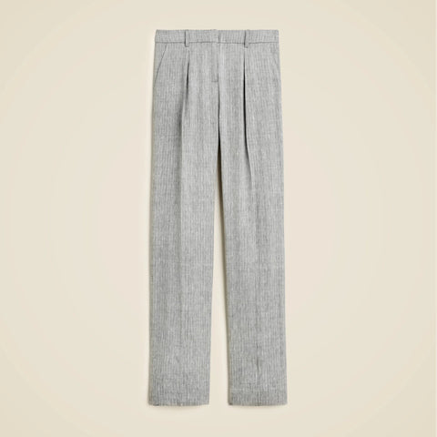 Portia pant in herringbone linen blend