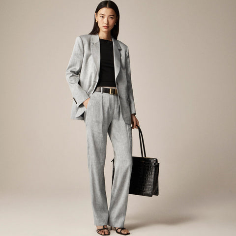 Portia pant in herringbone linen blend