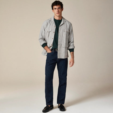 Linen-cotton blend twill shirt-jacket