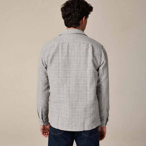 Linen-cotton blend twill shirt-jacket