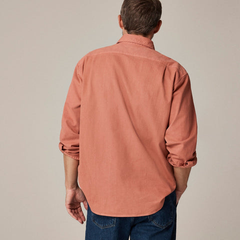 Garment-dyed twill overshirt