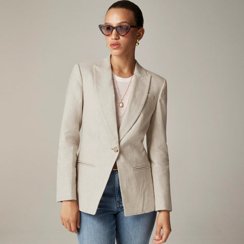 Alexandra blazer in stretch linen blend