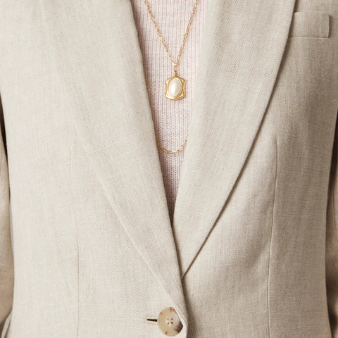 Alexandra blazer in stretch linen blend
