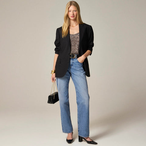 Ruffle-trim camisole in crinkle cupro