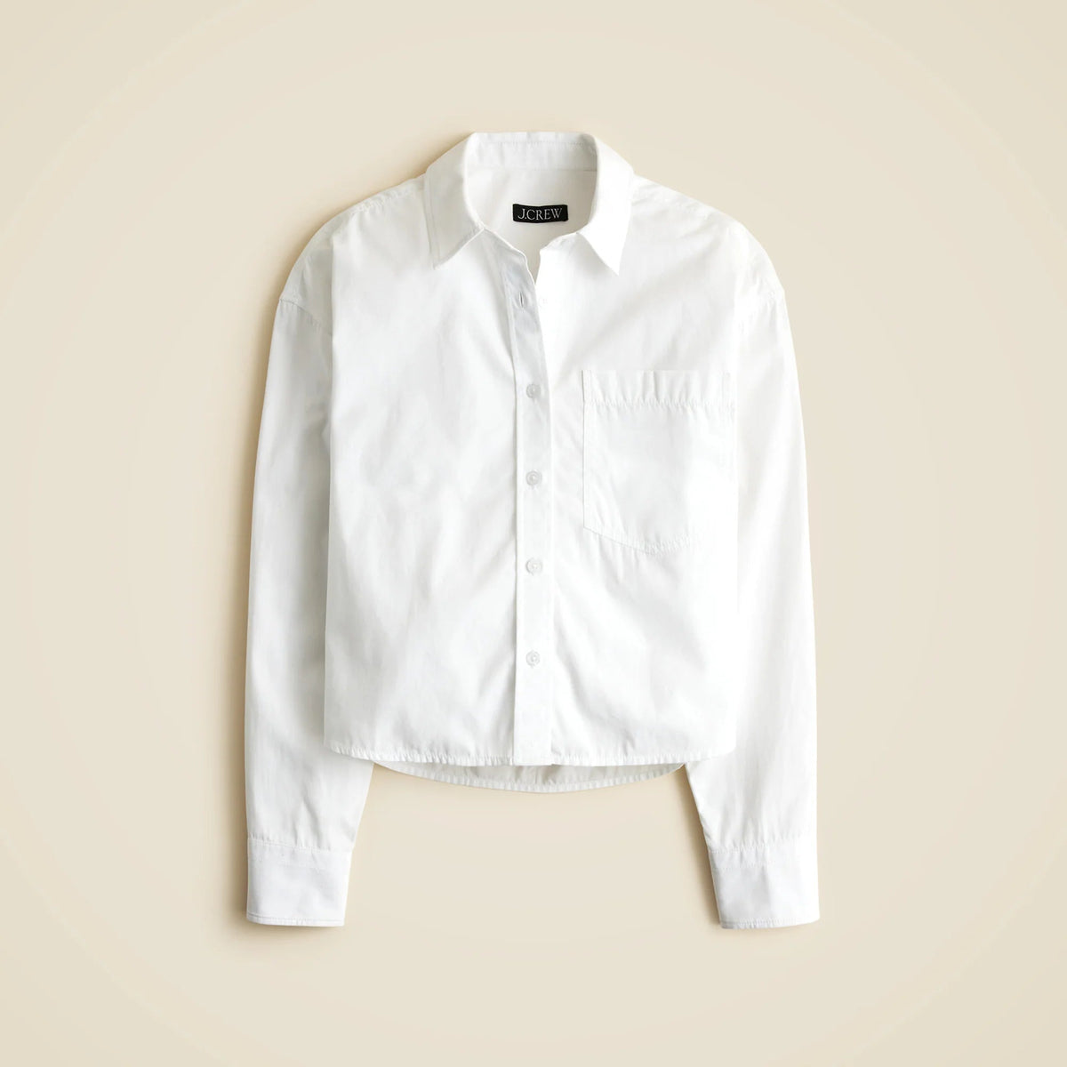 Étienne cropped button-up shirt in cotton poplin