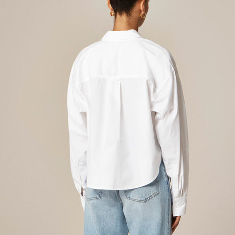 Étienne cropped button-up shirt in cotton poplin
