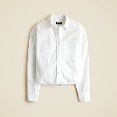 Étienne cropped button-up shirt in cotton poplin