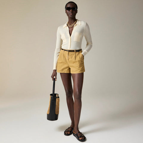 3" pleated heritage chino short