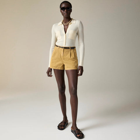 3" pleated heritage chino short