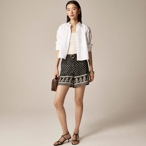 6" Harbor short in block print