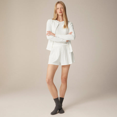 Pointelle short-sleeve T-shirt