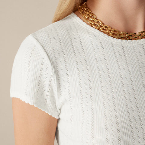 Pointelle short-sleeve T-shirt