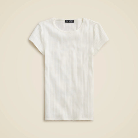 Pointelle short-sleeve T-shirt