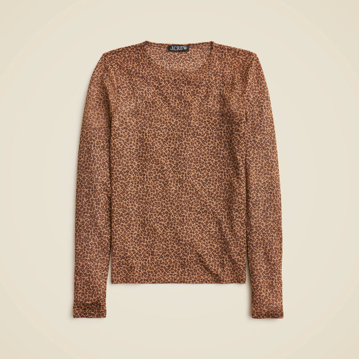 Sheer long-sleeve top in leopard print