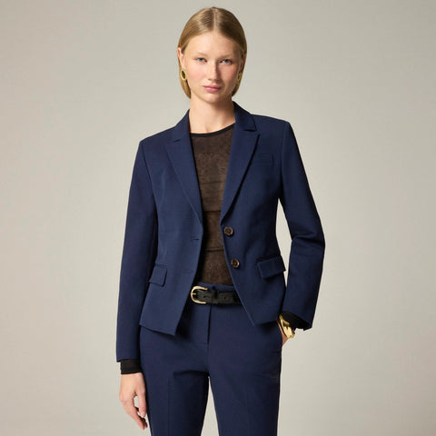 Tall shrunken-fit blazer in bi-stretch cotton blend