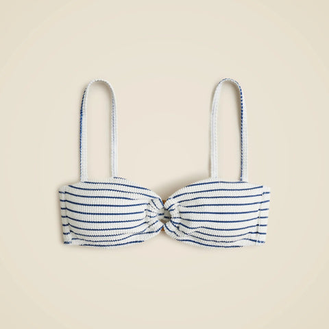 Bandeau scrunchie bikini top with O-ring