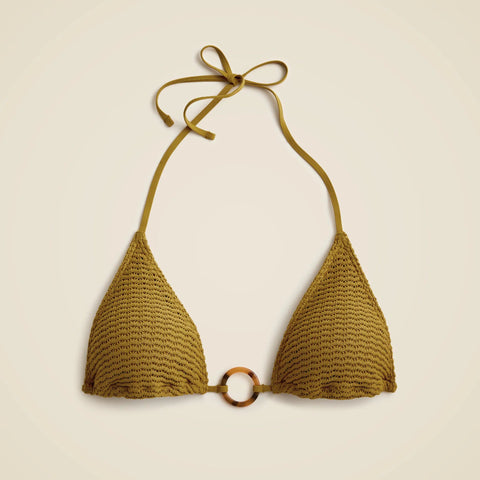 Crochet string bikini top with O-ring