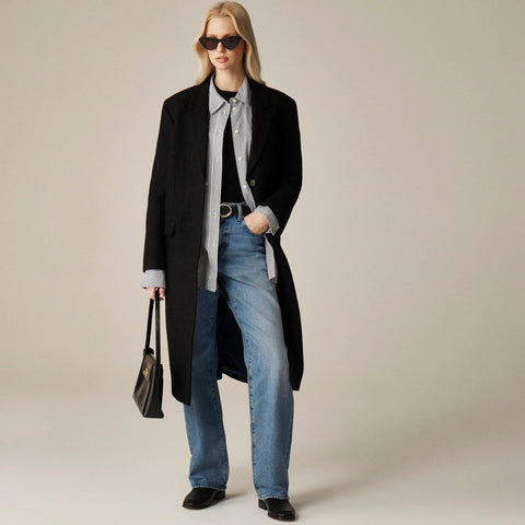 Petite Étienne oversized shirt in striped cotton poplin