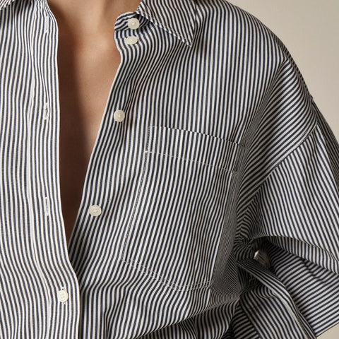 Petite Étienne oversized shirt in striped cotton poplin