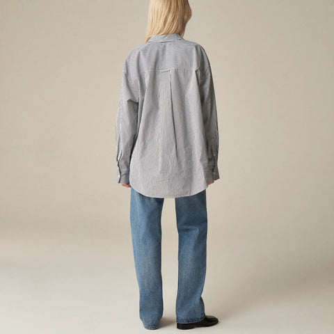 Petite Étienne oversized shirt in striped cotton poplin