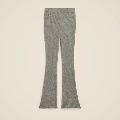 Spring Street ribbed featherweight cashmere flare pant