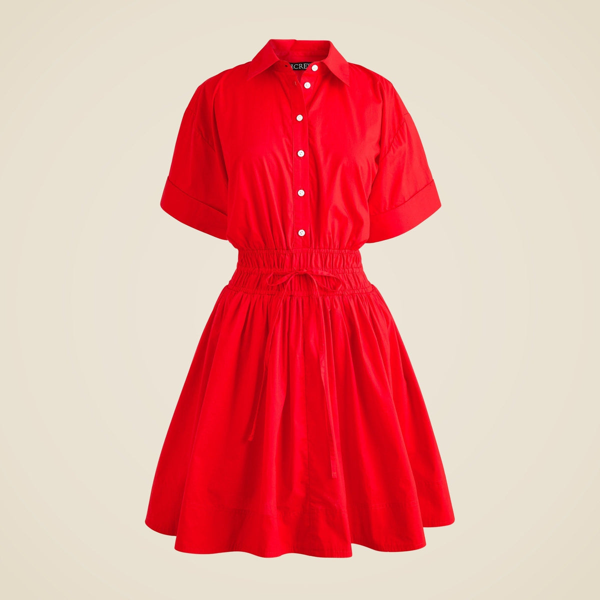 Tall Elena mini shirt-dress in cotton poplin