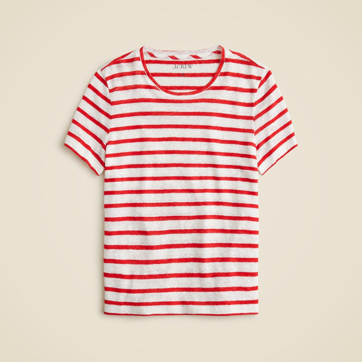New relaxed linen T-shirt in stripe