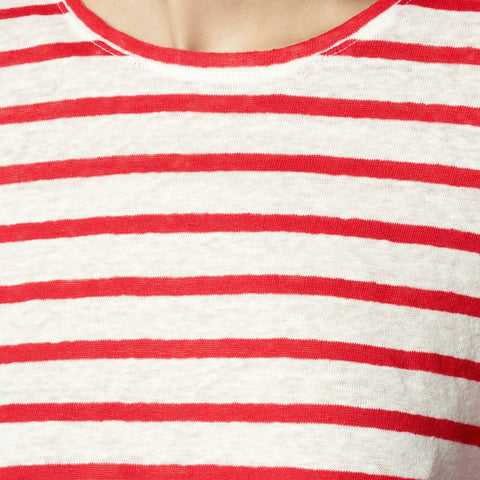 New relaxed linen T-shirt in stripe