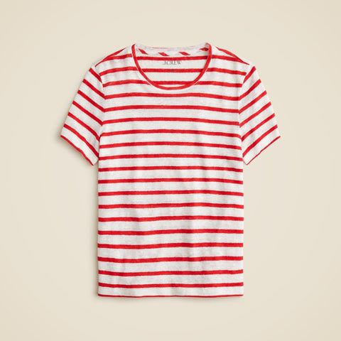 New relaxed linen T-shirt in stripe