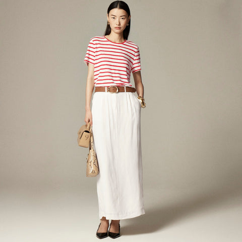 New relaxed linen T-shirt in stripe