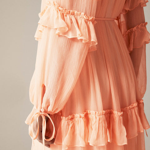 Tiered ruffle dress in chiffon