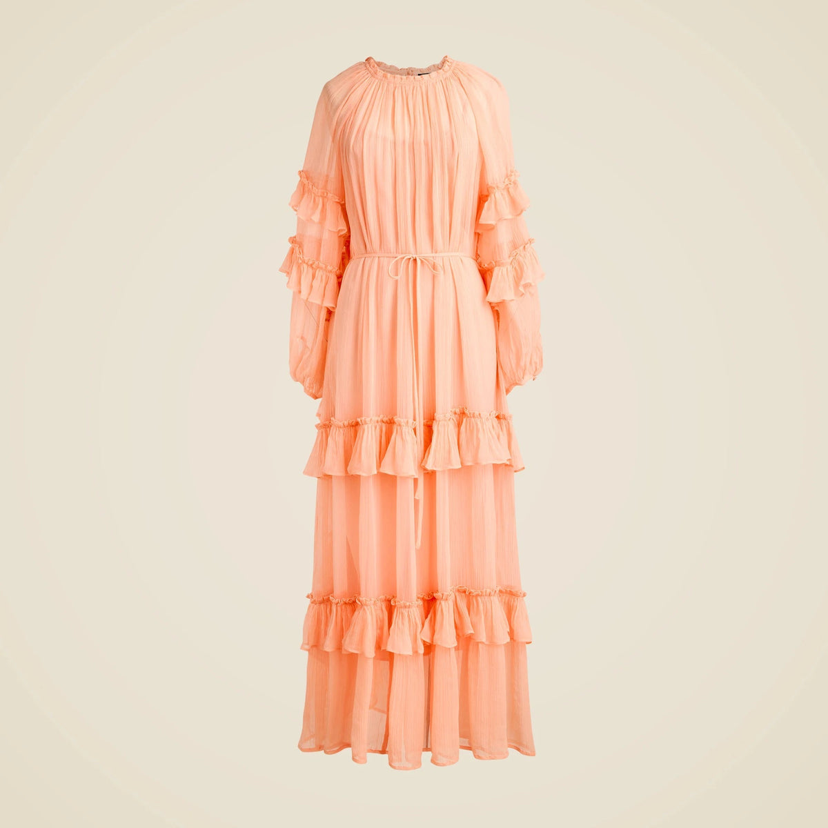 Tiered ruffle dress in chiffon