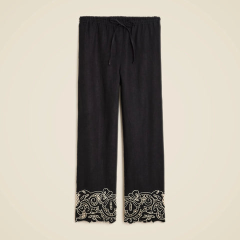 New Soleil pant in embroidered linen