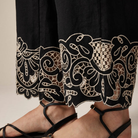 New Soleil pant in embroidered linen