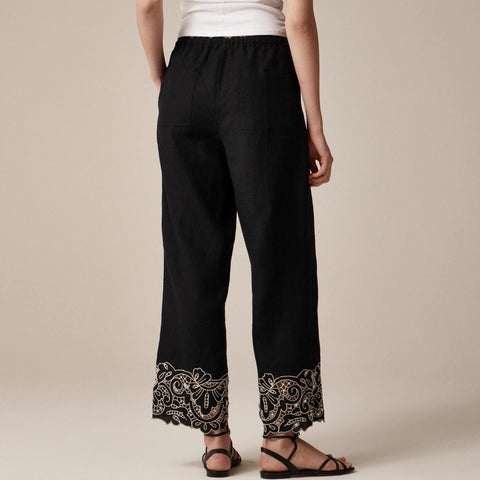 New Soleil pant in embroidered linen