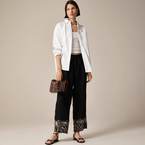 New Soleil pant in embroidered linen