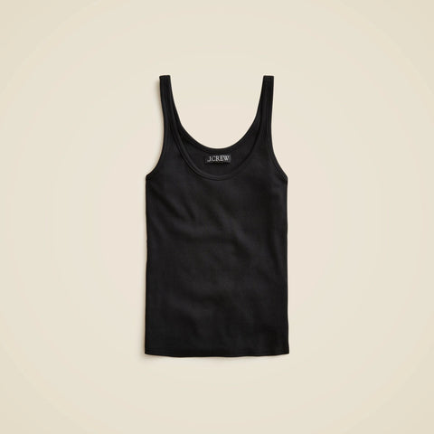 New fine rib scoopneck tank top